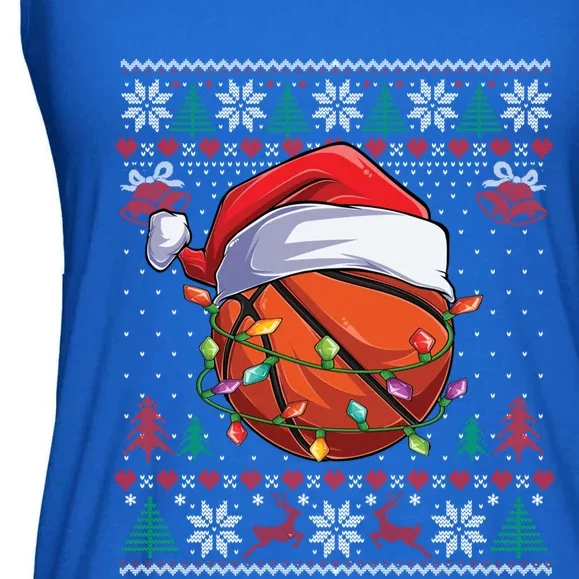 Basketball Christmas Ugly Sweater Funny Santa Sport Gift Ladies Essential Flowy Tank