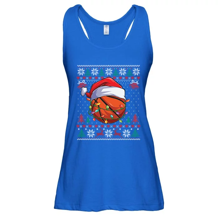 Basketball Christmas Ugly Sweater Funny Santa Sport Gift Ladies Essential Flowy Tank