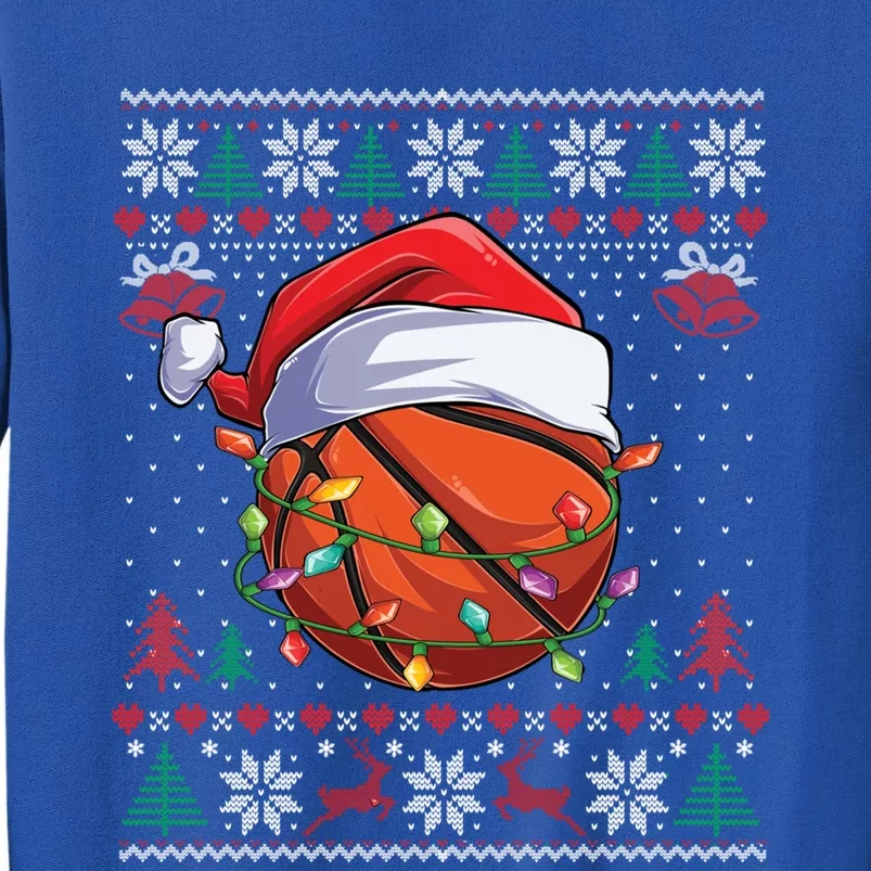 Basketball Christmas Ugly Sweater Funny Santa Sport Gift Tall Sweatshirt