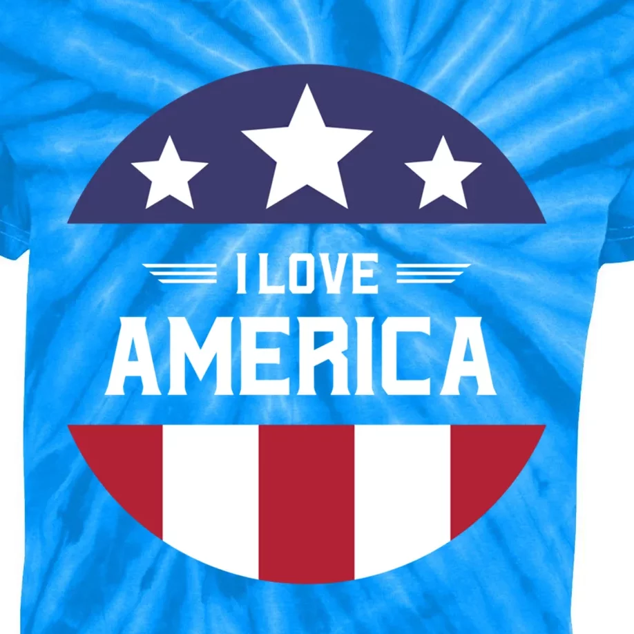 Best Country Usa American Citizen I Love America Meaningful Gift Kids Tie-Dye T-Shirt