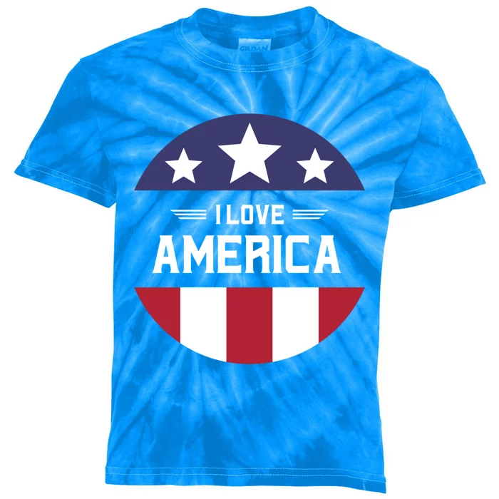 Best Country Usa American Citizen I Love America Meaningful Gift Kids Tie-Dye T-Shirt