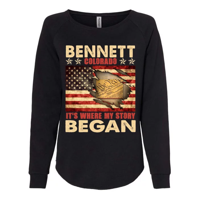 Bennett Colorado Usa Flag Independence Day Gift Womens California Wash Sweatshirt