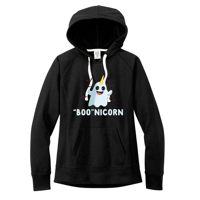 Boonicorn Cute Unicorn Ghost Halloween Funny Gift Women's Fleece Hoodie