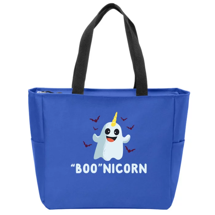 Boonicorn Cute Unicorn Ghost Halloween Funny Gift Zip Tote Bag