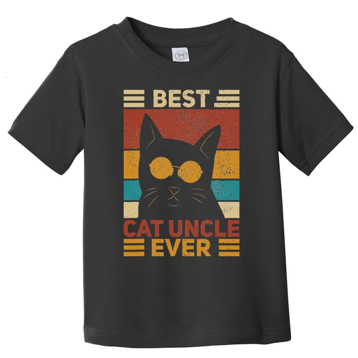 Best Cat Uncle Ever  Cat Lover Black Cat Themed Funny Cat Toddler T-Shirt