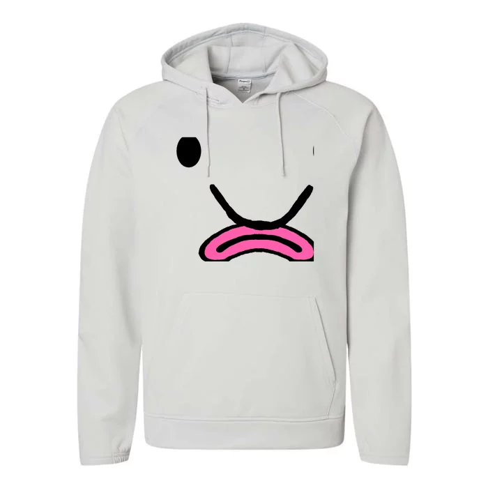 Blobfish Costume Ugly Blob Fish Face Grumpy Grouch Performance Fleece Hoodie