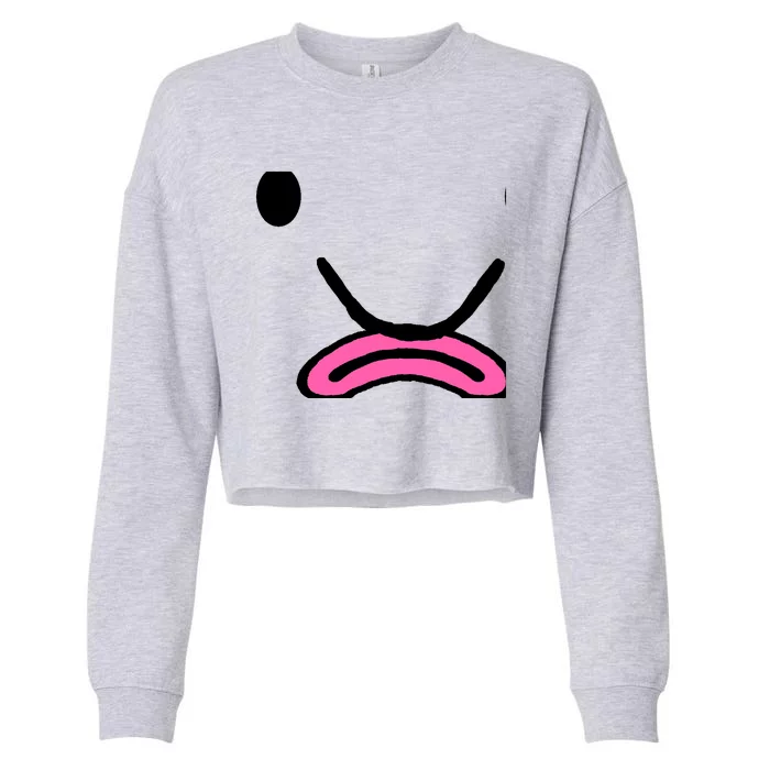 Blobfish Costume Ugly Blob Fish Face Grumpy Grouch Cropped Pullover Crew