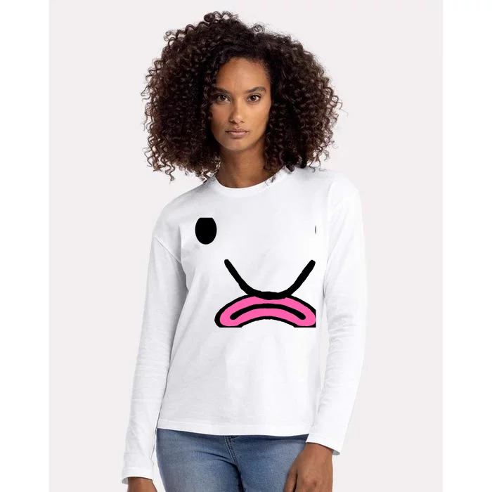 Blobfish Costume Ugly Blob Fish Face Grumpy Grouch Womens Cotton Relaxed Long Sleeve T-Shirt