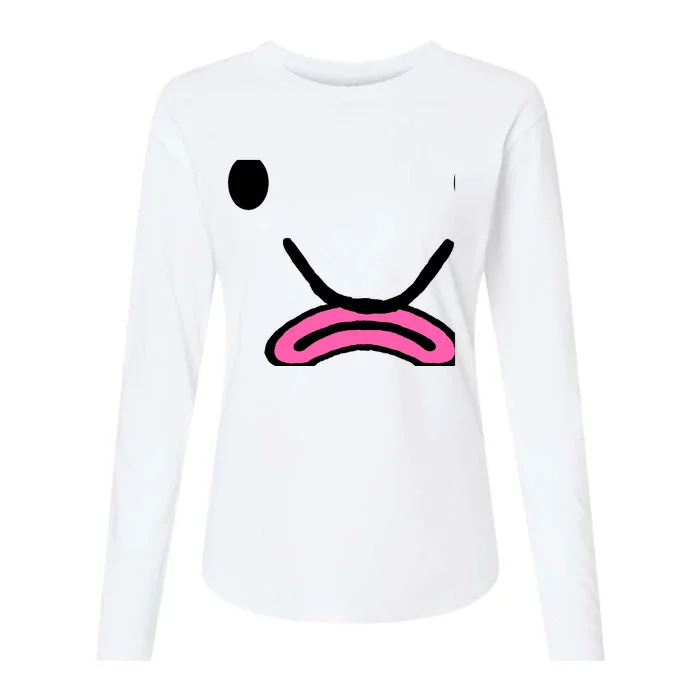 Blobfish Costume Ugly Blob Fish Face Grumpy Grouch Womens Cotton Relaxed Long Sleeve T-Shirt