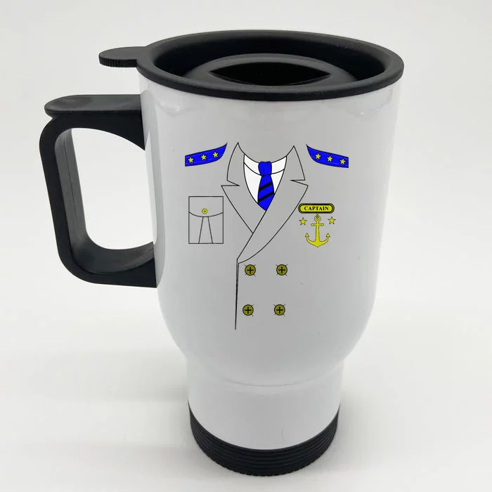 Boat Captain Uniform Costume Halloween Gift Front & Back Stainless Steel Travel Mug