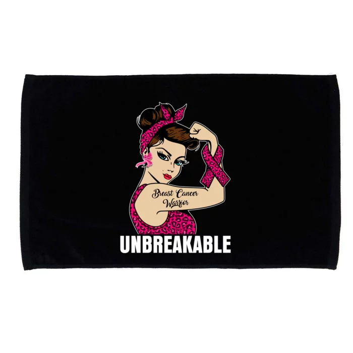 Breast Cancer Unbreakable Awareness Support Warrior Meaningful Gift Microfiber Hand Towel