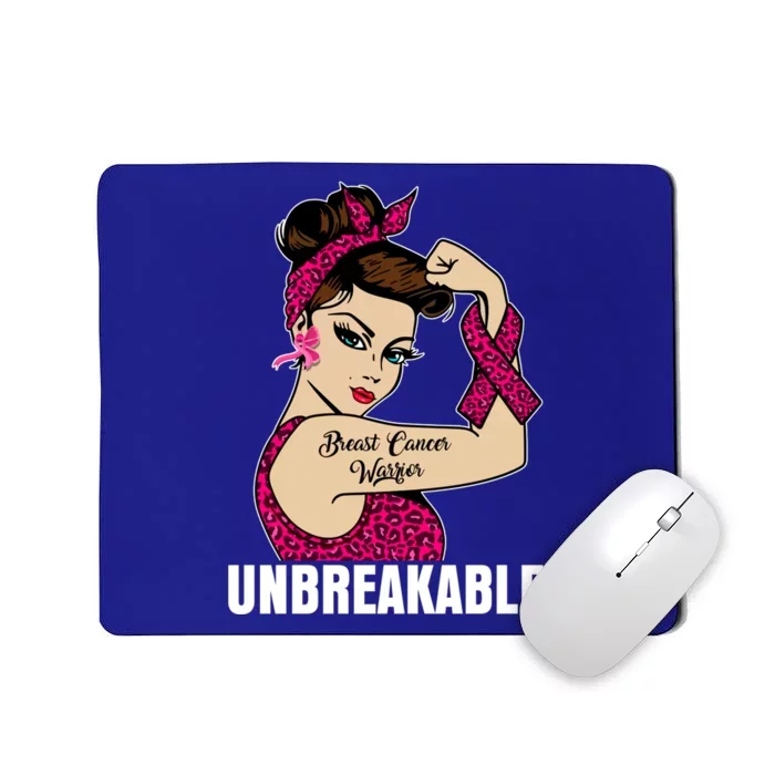 Breast Cancer Unbreakable Awareness Support Warrior Meaningful Gift Mousepad