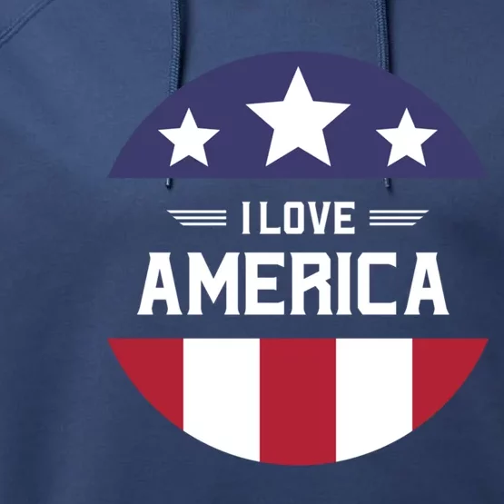 Best Country Usa American Citizen I Love America Cute Gift Performance Fleece Hoodie