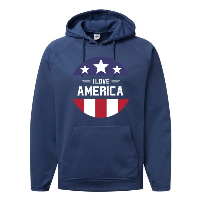 Best Country Usa American Citizen I Love America Cute Gift Performance Fleece Hoodie