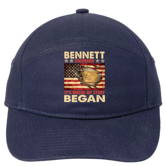 Bennett Colorado Usa Flag Independence Day Great Gift 7-Panel Snapback Hat