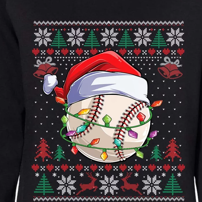 Baseball Christmas Ugly Sweater Funny Santa Sport Womens California Wash Sweatshirt