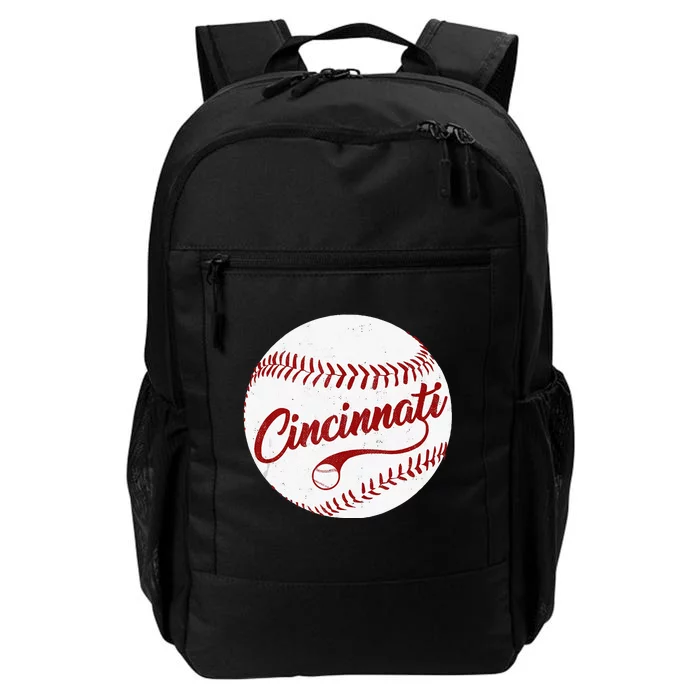 Baseball Cincinnati Vintage Ball Red Seam National Pastime Daily Commute Backpack