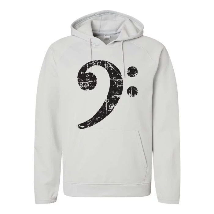 Bass Clef Vintage Black Bassist Bass Player Performance Fleece Hoodie