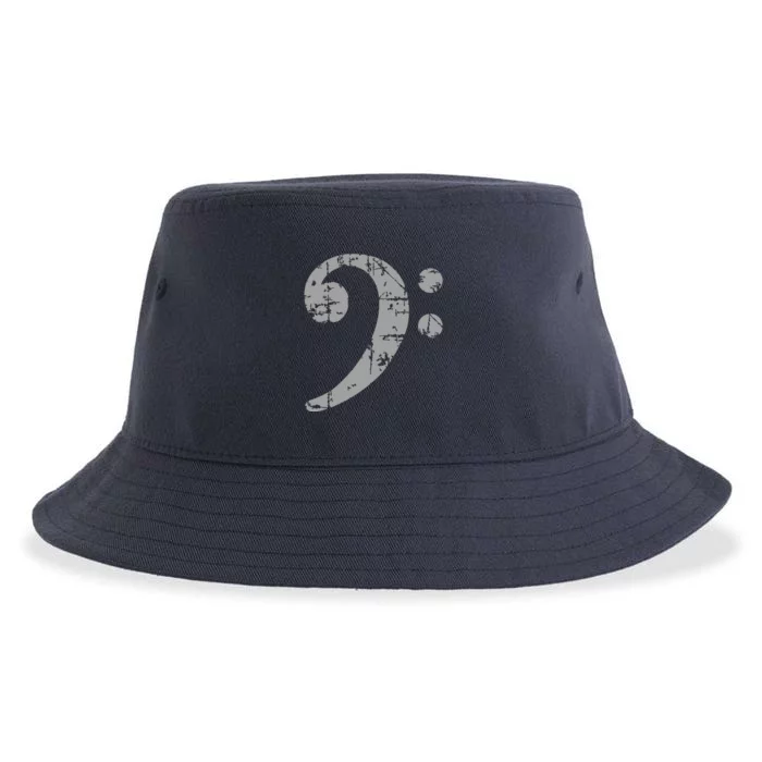 Bass Clef Vintage Gray Bass Players Sustainable Bucket Hat