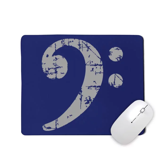 Bass Clef Vintage Gray Bass Players Mousepad