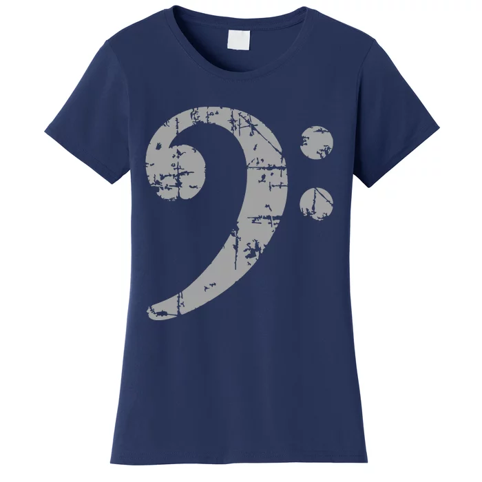 Bass Clef Vintage Gray Bass Players Women's T-Shirt