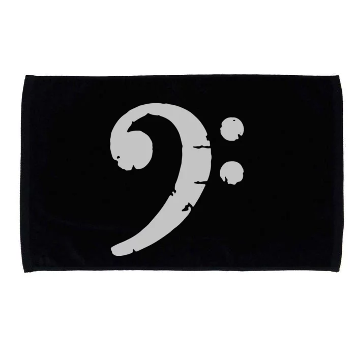 Bass Clef Vintage Gray Left Bassist Bass Player Microfiber Hand Towel