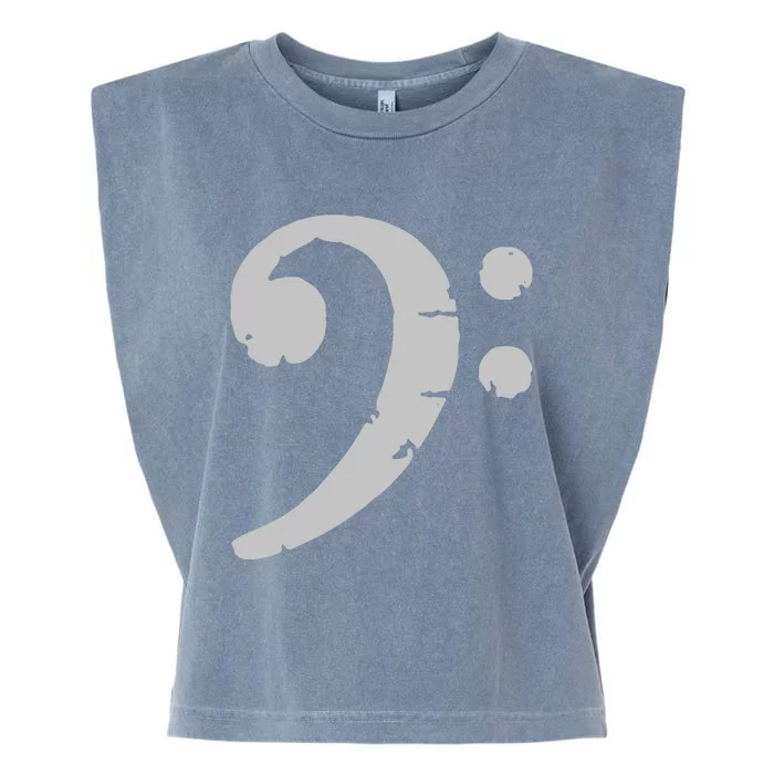 Bass Clef Vintage Gray Left Bassist Bass Player Garment-Dyed Women's Muscle Tee