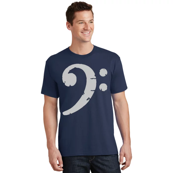 Bass Clef Vintage Gray Left Bassist Bass Player T-Shirt