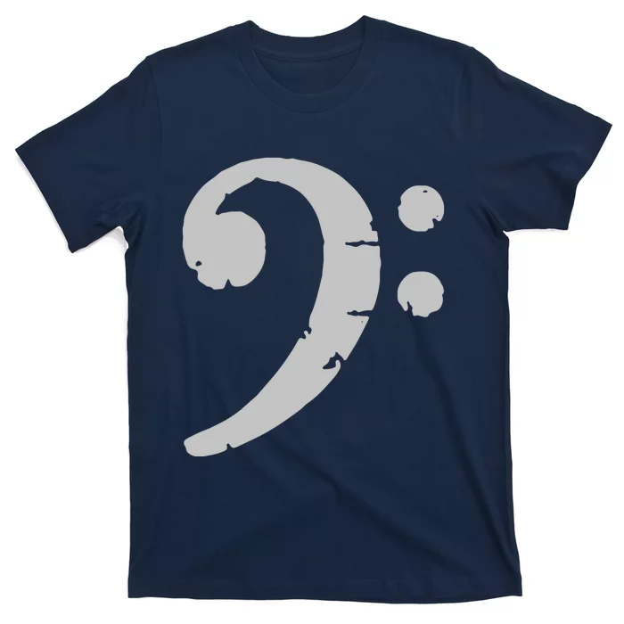 Bass Clef Vintage Gray Left Bassist Bass Player T-Shirt