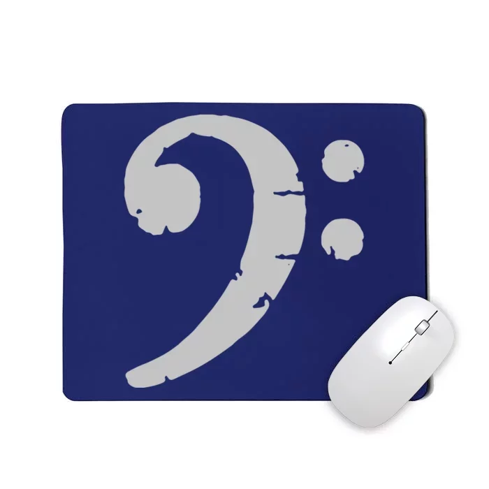 Bass Clef Vintage Gray Left Bassist Bass Player Mousepad