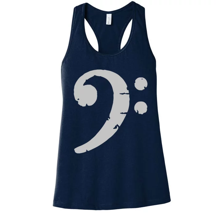 Bass Clef Vintage Gray Left Bassist Bass Player Women's Racerback Tank