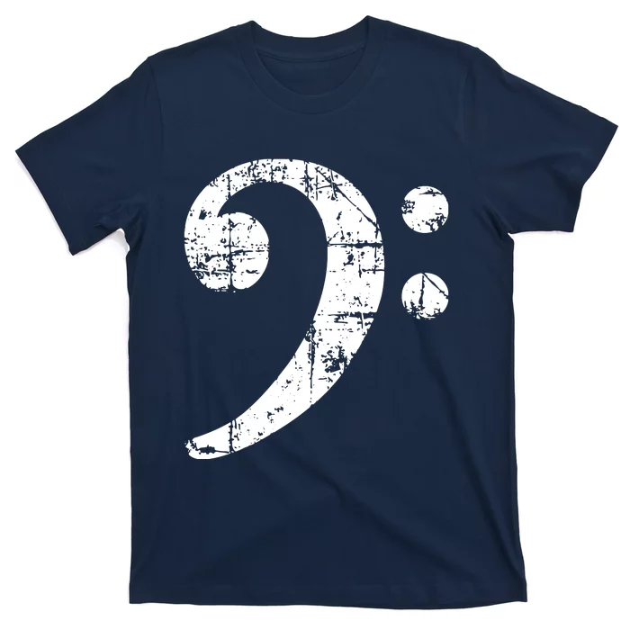 Bass Clef Vintage White Bassist Bass Player T-Shirt