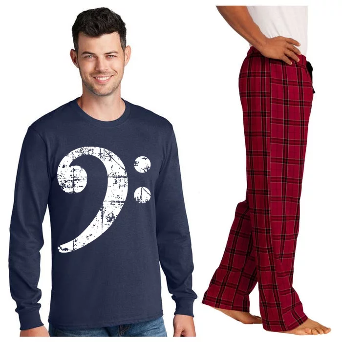 Bass Clef Vintage White Bassist Bass Player Long Sleeve Pajama Set