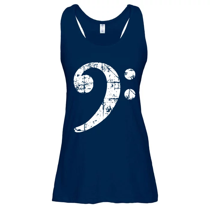 Bass Clef Vintage White Bassist Bass Player Ladies Essential Flowy Tank