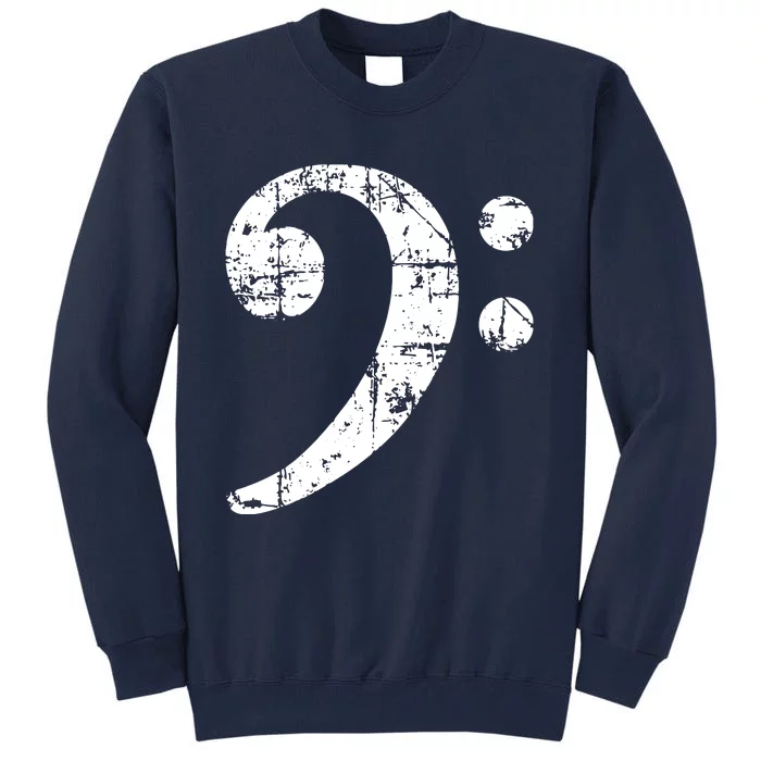 Bass Clef Vintage White Bassist Bass Player Tall Sweatshirt