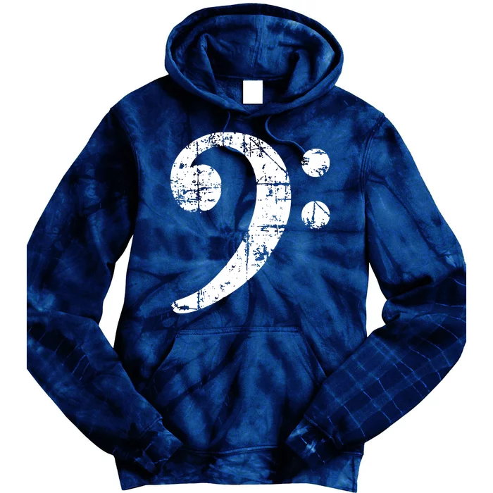 Bass Clef Vintage White Bassist Bass Player Tie Dye Hoodie