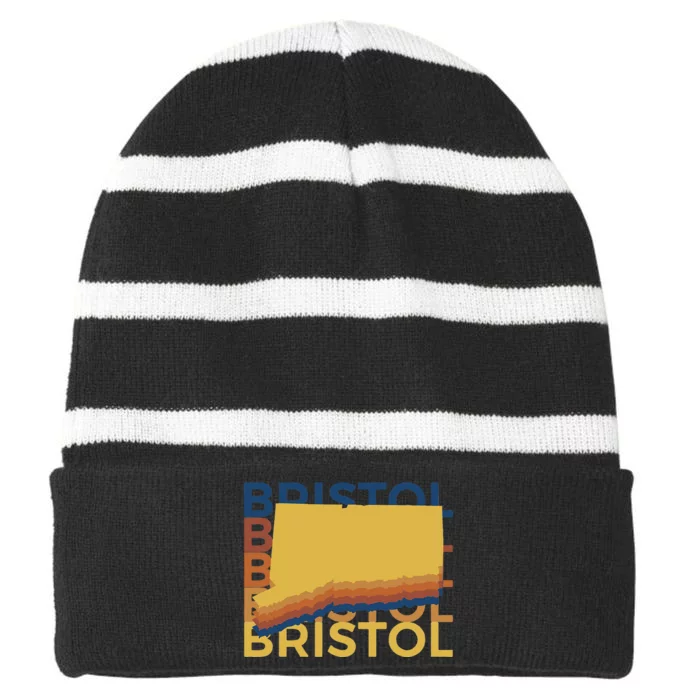 Bristol Connecticut Vintage Ct Repeat Striped Beanie with Solid Band