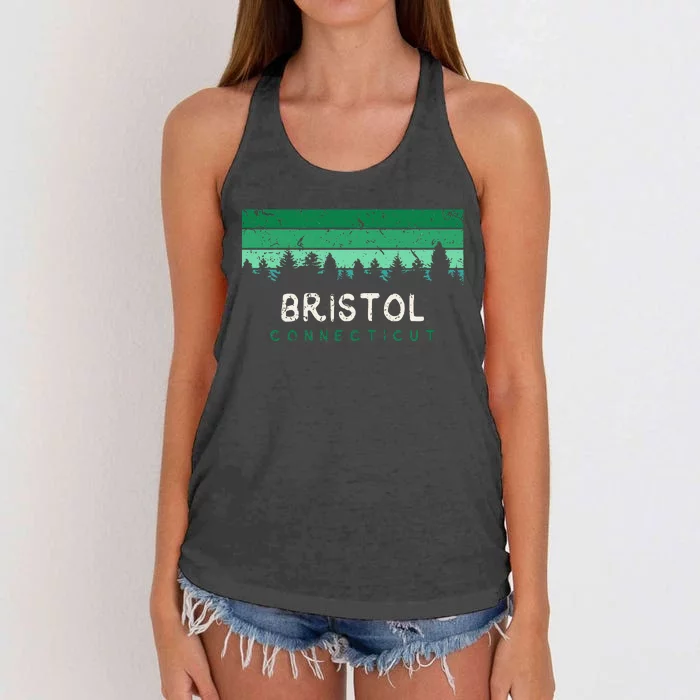 Bristol Connecticut Vintage Ct Souvenirs Women's Knotted Racerback Tank