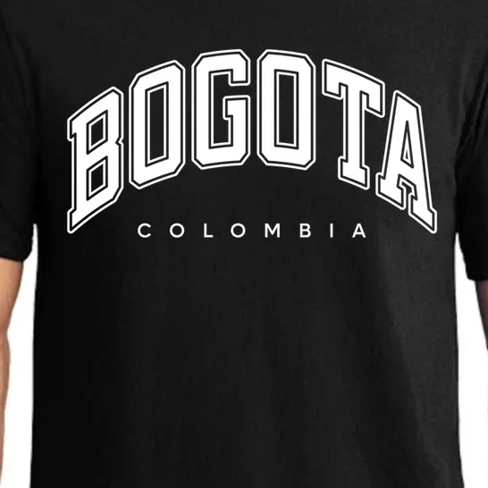 Bogota Colombia Varsity Style White Text Gift Pajama Set