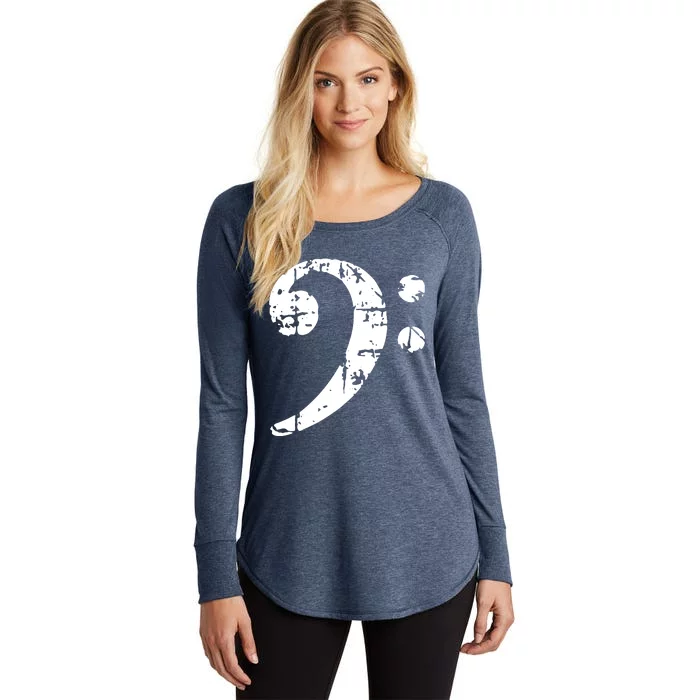 Bass Clef Vintage Bassist Bass Player Women's Perfect Tri Tunic Long Sleeve Shirt