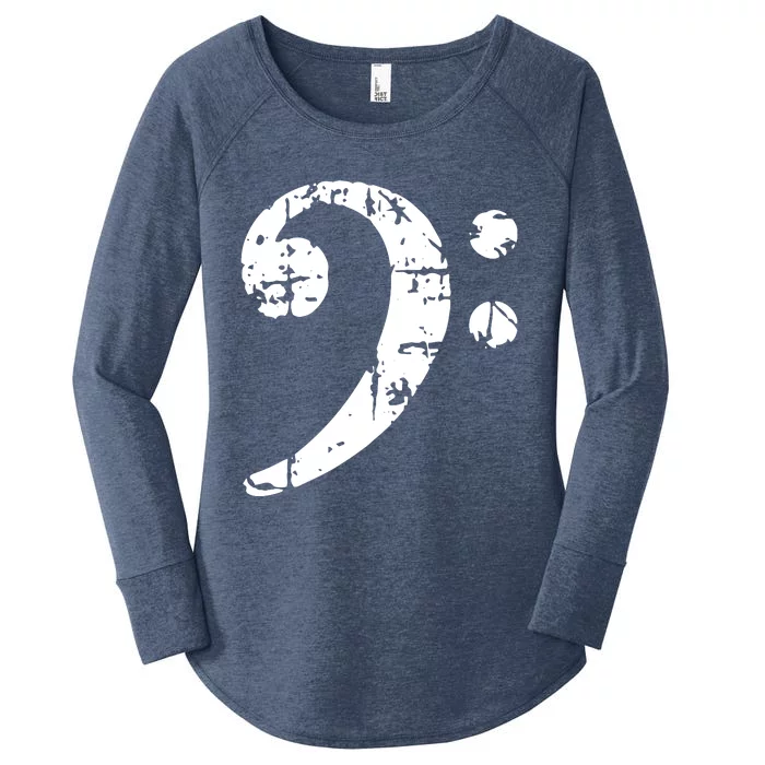 Bass Clef Vintage Bassist Bass Player Women's Perfect Tri Tunic Long Sleeve Shirt