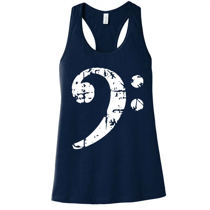 Bass Clef Vintage Bassist Bass Player Women's Racerback Tank