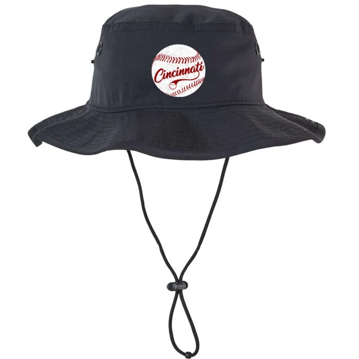 Baseball Cincinnati Vintage Ball Red Seam National Pastime Legacy Cool Fit Booney Bucket Hat