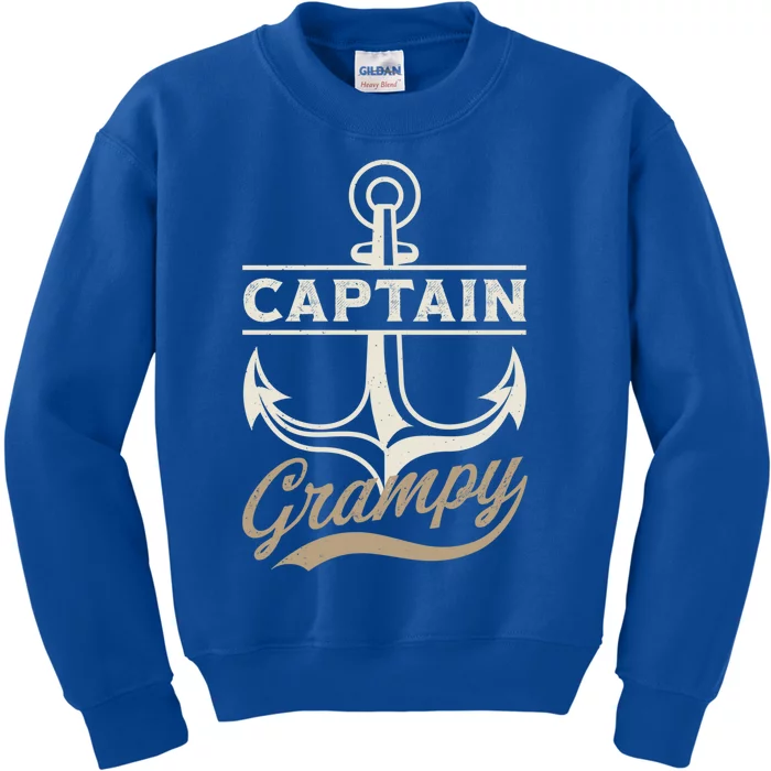 Boating Cruise Vacation Tee Vintage Captain Grampy Funny Gift Kids Sweatshirt