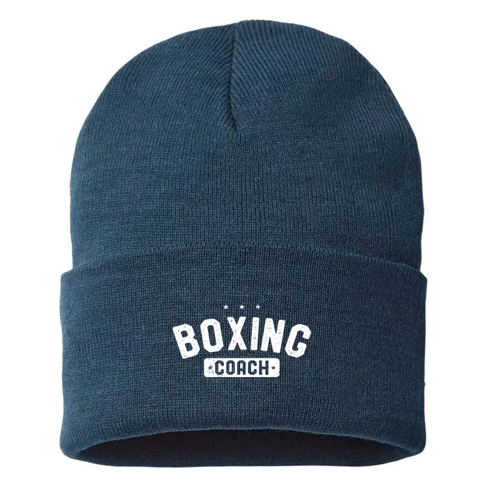 Boxing Coach Vintage Boxing Sustainable Knit Beanie