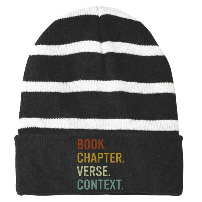 Book Chapter Verse Christian Bible Reformed Theology Striped Beanie with Solid Band