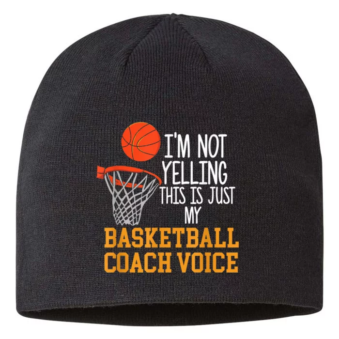 Basketball Coach Voice, Funny Basketball Coach Tshirt 8 1/2in Sustainable Knit Beanie