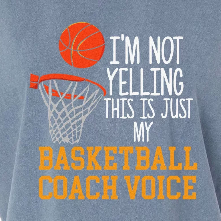 Basketball Coach Voice Funny Basketball Coach Garment-Dyed Women's Muscle Tee