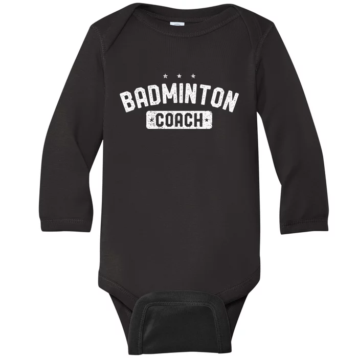 Badminton Coach Vintage Badminton Baby Long Sleeve Bodysuit