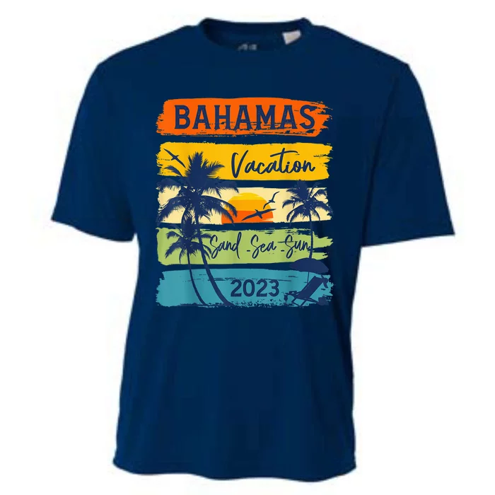 Bahamas Caribe Vacation Happy Family Group Summer Cooling Performance Crew T-Shirt